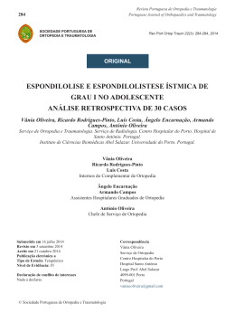 espondilolise e espondilolistese &iacute;stmica de grau i no adolescente