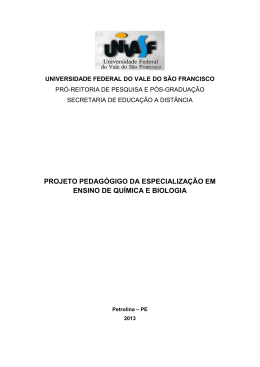 projeto pedag&oacute;gigo da especializa&ccedil;&atilde;o em ensino - SEaD