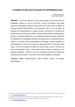 o ensino da biologia através da experimentação