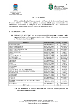 EDITAL Nº 14/2015 A Universidade Estadual Vale do Acaraú – UVA