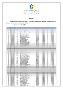 resultado final - UNIFAP - Universidade Federal do Amap&aacute;