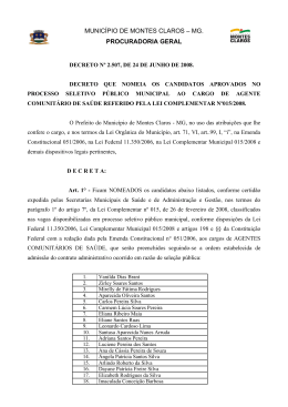 Decreto 2507/08 - Prefeitura de Montes Claros-MG