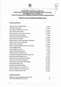 procedimento concursal comum para constituição de relação