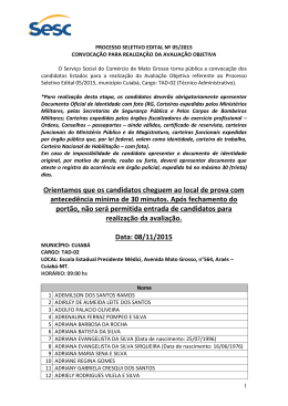 Convocação Prova Objetiva TAD-02 - Cuiabá