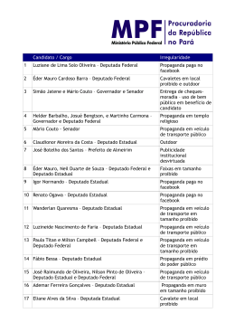 Tabela Processos Propagandas Irregulares