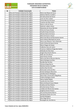 FUNDA&Ccedil;&Atilde;O AMAZONAS SUSTENT&Aacute;VEL PROGRAMA BOLSA