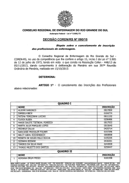 Decis&atilde;o COREN-RS n&ordm; 090/2015