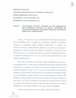 parecer nd 045/2015. processo administrativo de compras n° 030
