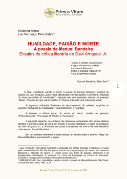 HUMILDADE, PAIX&Atilde;O E MORTE A poesia de Manuel