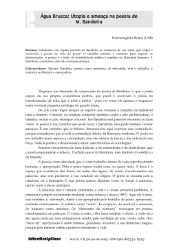 &Aacute;gua Brusca: Utopia e amea&ccedil;a na poesia de M. Bandeira