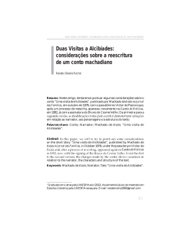 considera&ccedil;&otilde;es sobre a reescritura de um conto machadiano