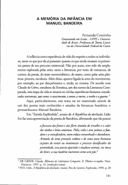 a mem&oacute;ria da inf&acirc;ncia em manuel bandeira