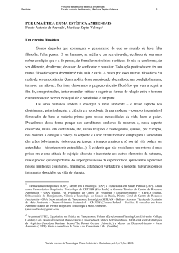 POR UMA &Eacute;TICA E UMA EST&Eacute;TICA AMBIENTAIS Um