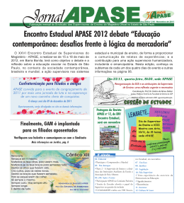 Encontro Estadual APASE 2012 debate &ldquo;Educa&ccedil;&atilde;o contempor&acirc;nea