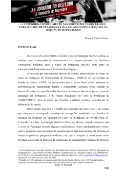 a categoria conhecimento nas diretrizes curriculares para o curso