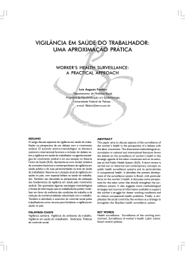 vigil&acirc;ncia em sa&uacute;de do trabalhador: uma