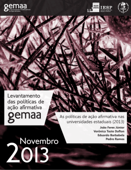 As pol&iacute;ticas de a&ccedil;&atilde;o afirmativa nas universidades - Gemaa