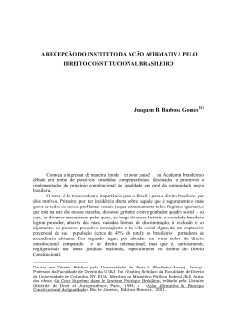 A RECEP&Ccedil;&Atilde;O DO INSTITUTO DA A&Ccedil;&Atilde;O AFIRMATIVA PELO