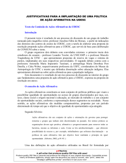 Programa de A&ccedil;&otilde;es Afirmativas da UDESC