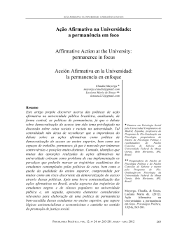 A&ccedil;&atilde;o Afirmativa na Universidade: a perman&ecirc;ncia em foco