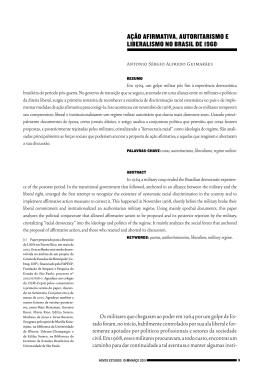 a&ccedil;&atilde;o afirmativa, autoritarismo e liberalismo no