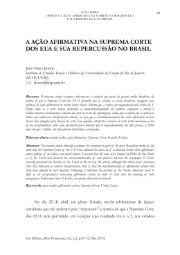 a a&ccedil;&atilde;o afirmativa na suprema corte dos eua e sua repercuss&atilde;o no
