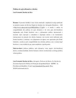 Pol&iacute;ticas de a&ccedil;&atilde;o afirmativa e direitos