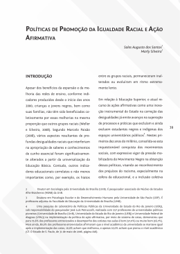 pol&iacute;ticas de promo&Ccedil;&atilde;o da iGualdade racial e a&Ccedil;&atilde;o aFirmativa
