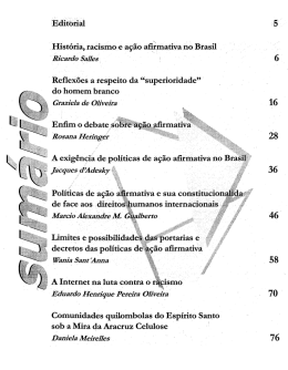 f História, racismo e ação afirmativa no Brasil