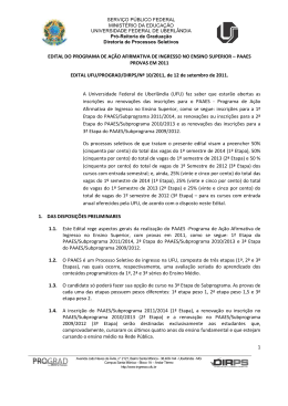 1 EDITAL DO PROGRAMA DE A&Ccedil;&Atilde;O AFIRMATIVA DE INGRESSO