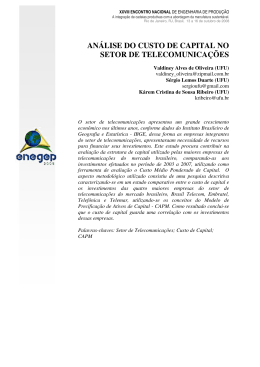 an&aacute;lise do custo de capital no setor de telecomunica&ccedil;&otilde;es