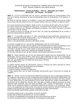 Exercícios de Direito Processual do Trabalho para a prova da OAB