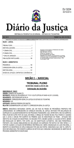 DJ 3224 - Tribunal de Justi&ccedil;a do Estado do Tocantins