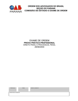 EXAME DE ORDEM - Ordem dos Advogados do Brasil
