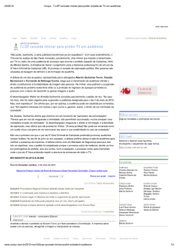 Imprimir - Conjur - TJ-SP concede liminar para proibir entrada de TV