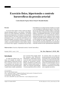Exerc&iacute;cio f&iacute;sico, hipertens&atilde;o e controle barorreflexo da press&atilde;o arterial