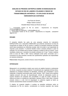 an&aacute;lise da press&atilde;o antr&oacute;pica sobre os manguezais no estado do rio
