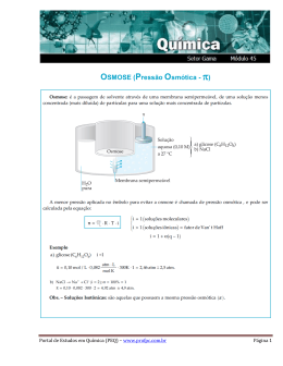 OSMOSE (Pressão Osmótica - π) - Portal de Estudos em Química