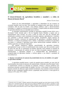 O desenvolvimento da agricultura brasileira e mundial e a