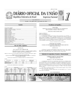 Sumário Atos do Poder Legislativo Presidência da