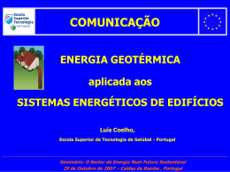 Energia Geotérmica aplicada aos Sistemas Energéticos de Edifícios