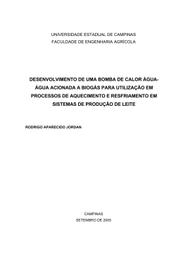 desenvolvimento de uma bomba de calor &aacute;gua
