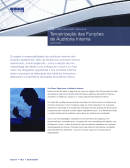 Terceirização das Funções de Auditoria Interna