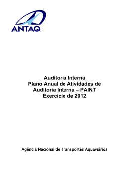 Plano Anual de Atividades de Auditoria Interna - PAINT