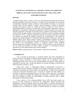 AN&Aacute;LISE DAS ATIVIDADES DA AUDITORIA INTERNA NO &Acirc;MBITO