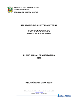 RELATÓRIO DE AUDITORIA INTERNA COORDENADORIA DE