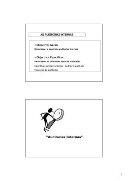 AS AUDITORIAS INTERNAS &ldquo;Auditorias Internas&rdquo;
