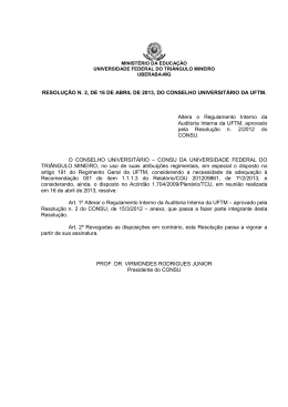 Altera o Regulamento Interno da Auditoria Interna da UFTM