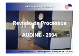GEST&Atilde;O DE PROCESSOS Auditoria Interna