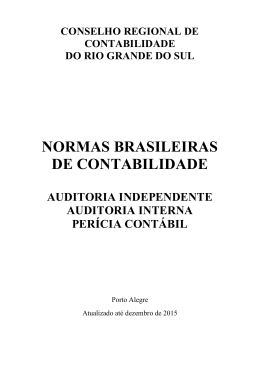 Normas Brasileiras de Contabilidade: Auditoria